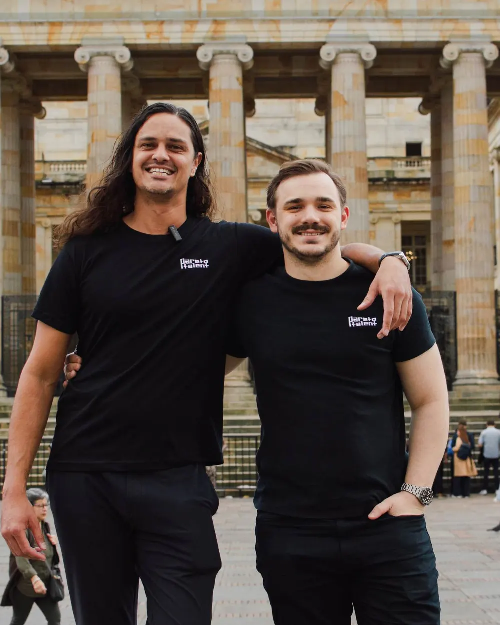 Kasim Aslam and Ivan Bunin, co-founders of Pareto Talent, in Colombia